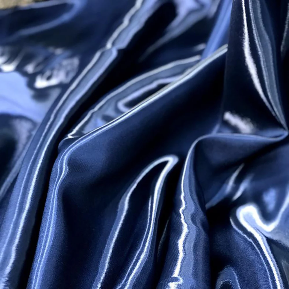 Glossy Metallic Liquid Satin Fabric Reflective Shiny Satin Fabric Fashion Dress coat Suit Design Material
