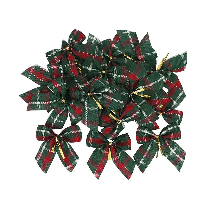 Description Picture 6 of item20/10Pcs Mini Christmas Bows Xmas Tree Hanging Ornament DIY Wreath Crafts Noel Christmas Decorations for Home 2024 New Year Gift