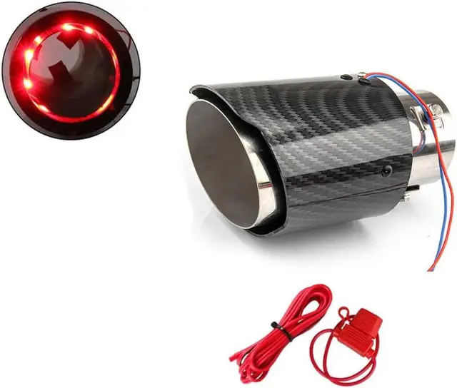 Car modification carbon fiber light-emitting tailpipe with, high temperature resistant LED light modification car exhaust pipe f 3