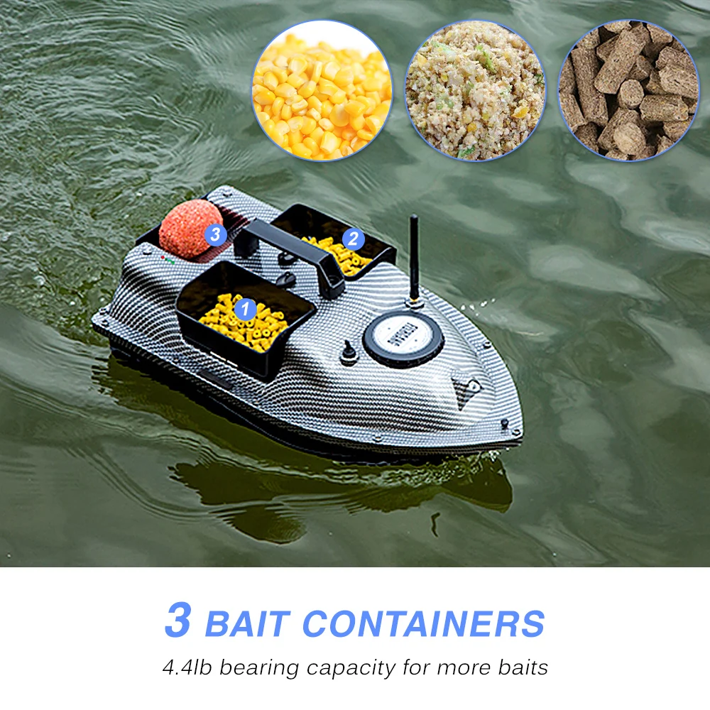 GPS Fishing Bait Boat Toy Speedboat Fish Finder Ship with Large Bait  Container Automatic Bait Boat with 400-500M Remote Range