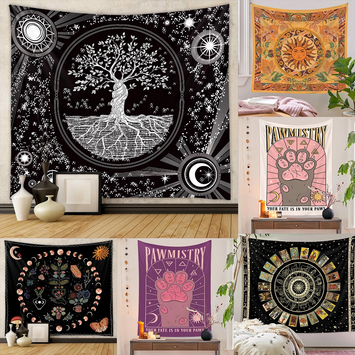 

Astronaut UV Fluorescent Tapestry Aesthetics Wall Hanging Hippie Tapestry Bedroom Independent Room Decoration