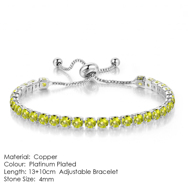Luxury Adjustable Tennis Bracelets For Women Christmas Gift Rainbow Zircon Rose Gold Color Chain Jewelry Korean H056
