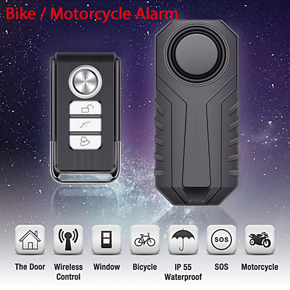 Remote Control Bike Motorcycle Alarm Waterproof Electric Car Electric Bicycle Security Anti Lost Vibration Warning Alarm Sensor motorcycle anti theft Alarms & Sensors