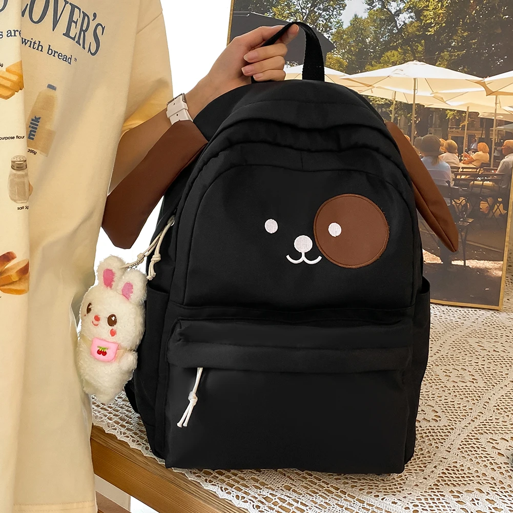 Mumeson Cute Dog Backpack For Teens & Kids - School Laptop Bag, USB Cable Port, Lightweight
