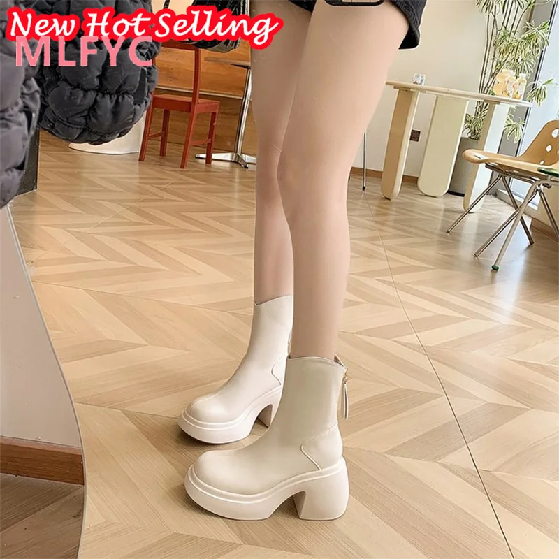 

Boots Short Boots Women's Autumn and Winter New Knight Boots Thick Heel Thick Thin Boots English Style Boots Children