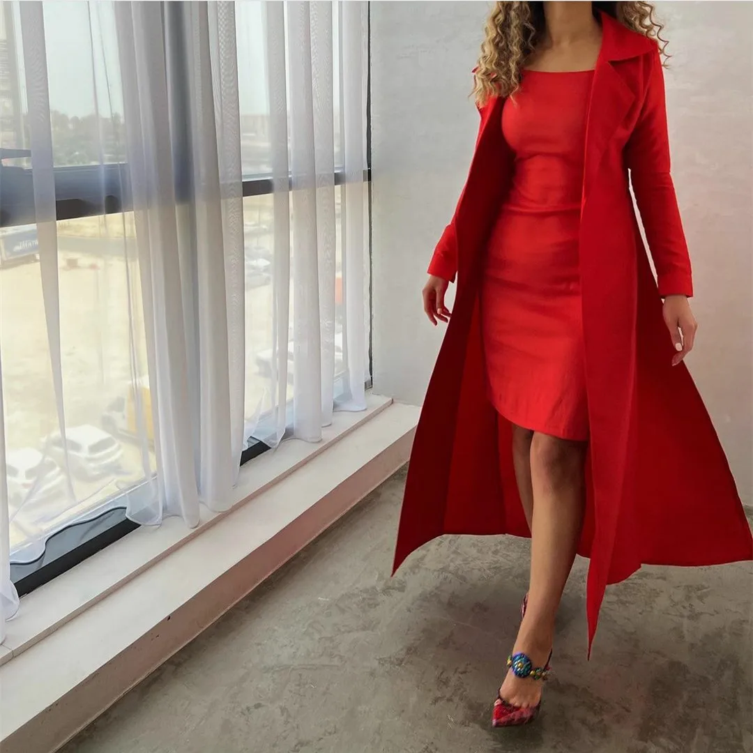 

Vintage Short Red Taffeta Evening Dresses Sheath Long Sleeve Square Collar Knee Length Formal Evening Dress for Women