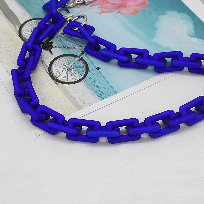 Multi-function phone case chain Chic Plastic Solid Matt Color 20mm*30mm  Belt Women Acrylic Shoulder Phone Strap Lacquer chain