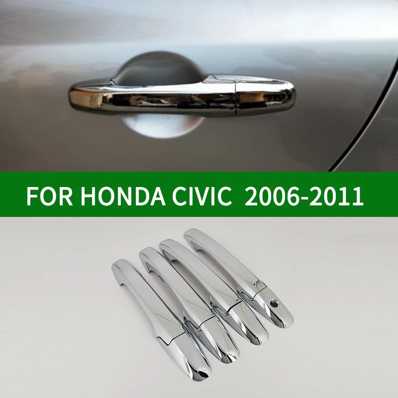 

For Honda CIVIC 2006-2011 chrome silver Door Handle Cover Bezel Trim 2007 2008 2009 2010