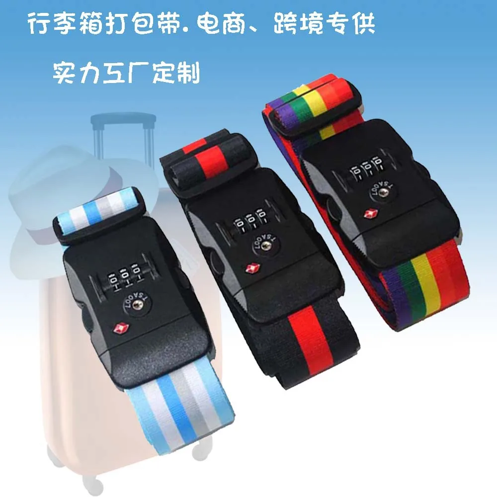 PP Luggage Belt 3 Digit Combination Luggage Strap with TSA Lock Travel EssentialsTravel Luggage Straps Suitcase Belts Adjustable 2