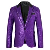 New Men Luxury Sequin Suit Loose Lapel Collar Jacket Fashion Singer Host Wedding Prom Party Stage Performance Dress Blazer 3