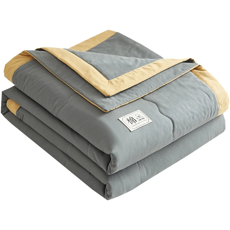 100% cotton inside and outside summer cool  air conditioning quilt washed cotton pure cotton summer quilt thin quilt summer 6