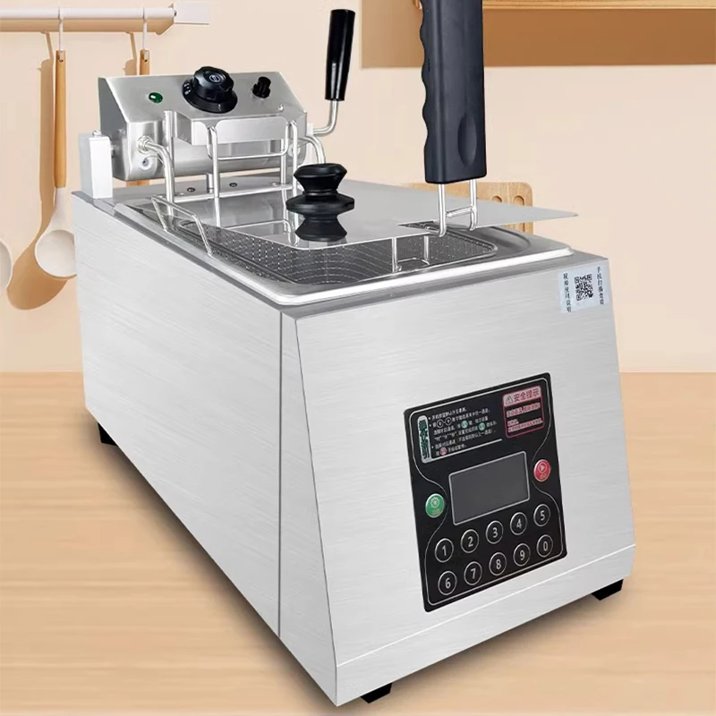 Electric fryer Commercial fully automatic lifting fryer 8L single cylinder intelligent timing fried chicken fillet French fries 4