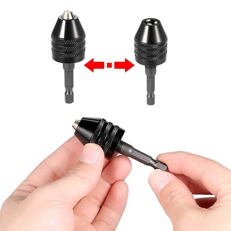 end mills for wood Mini Keyless Drill Chuck 0.8-8mm Electric Drill Bits Collet Fixture Tool Hex Shank Quick Change Converter Mandril Engraver Chuck lathe tools