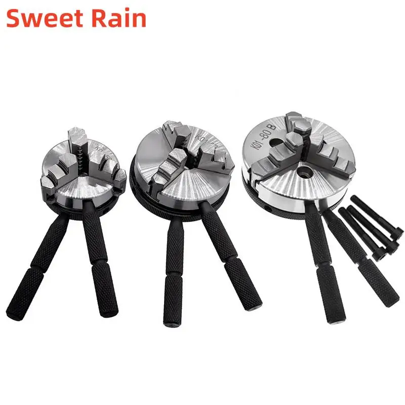 1Pc K01-50 63 80 Tornio Mini Mandrino 3 Ganasce Mandrino A Mano Per La Lavorazione Del Legno Con Filettatura Di Montaggio Asta A Vite Strumento Mandri