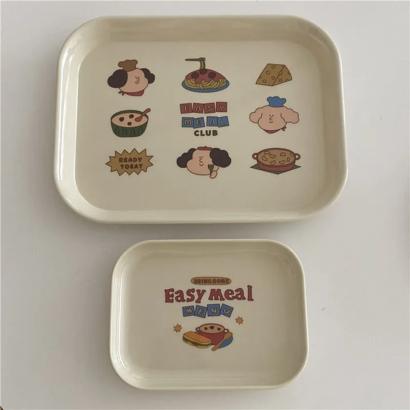 cute cartoon breakfast tray table debris storage snacks ornaments tray posing decorative props