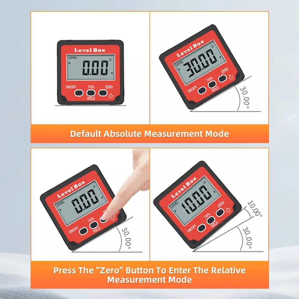 Digital Inclinometer New Angle Protractor 360 Degree Mini Electronic Protractor Angle Finder Gauge Measurement Tools Level Box