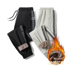 

Plus fertilizer XL casual pants fat stretch tension waist loose plus velvet thick workshop men's fat weapon