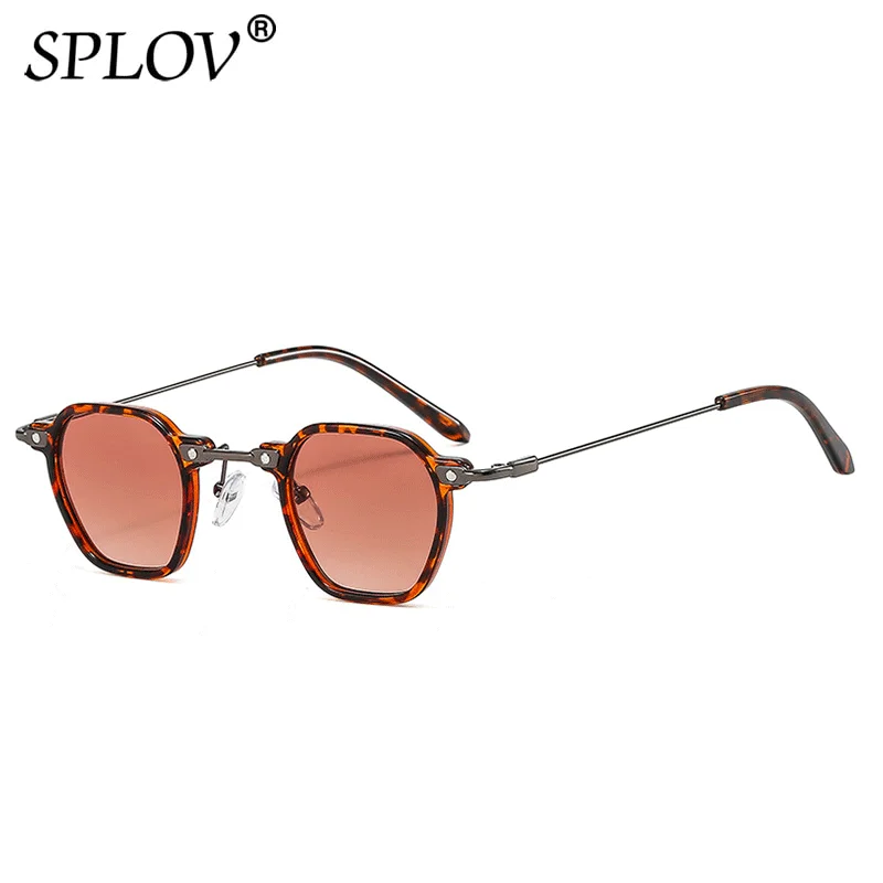 New Square Round Sunglasses Men Women Retro Steam Punk Shades Gradient Glasses Clear Lens Vintage Driving Eyewear Ocean Color