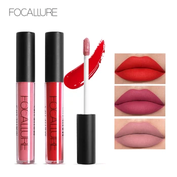 FOCALLURE 매트 리퀴드 립스틱, 오래 지속되는 방수 립 글로스, 립 글레이즈, 논스틱 컵, 립 틴트 메이크업 화장품, 10 가지 색상
