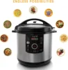 12 Quart Digital Pressure Cooker with 15 Preset Options and Glass Lid, Silver 2