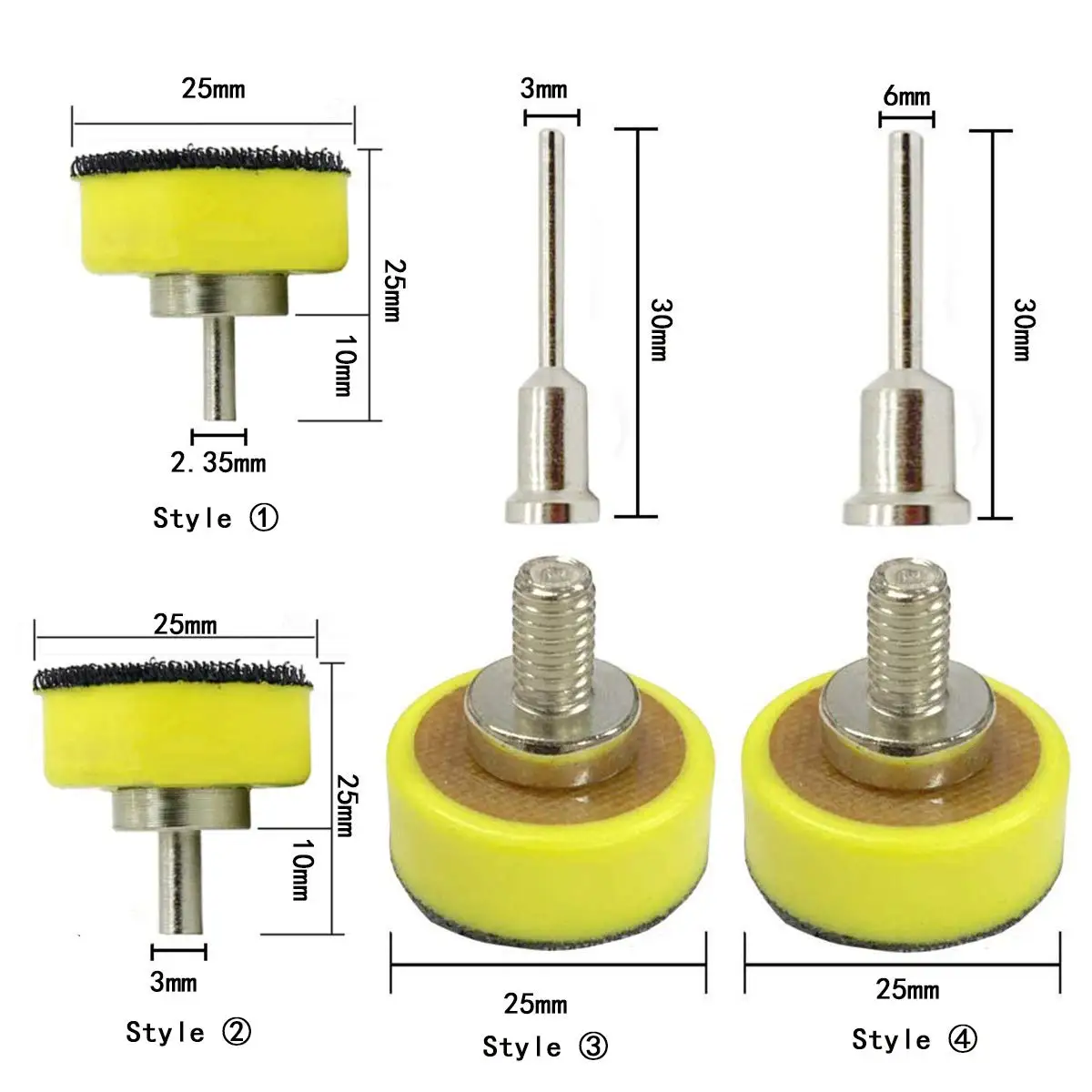 Sanding Pads 4PCS 1 Inch Hook and Look Set Shank Drill Sanding Disc Backing Pads Kit for Wood Auto Surface Grinding