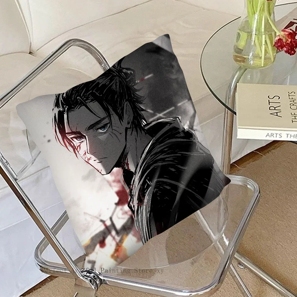 Attack On Titan Eren Yeager Anime Pillow Case Square Pillow Bedroom Sofa Leisure ComfortCushionLiving Room Home Decoration 40X40 5
