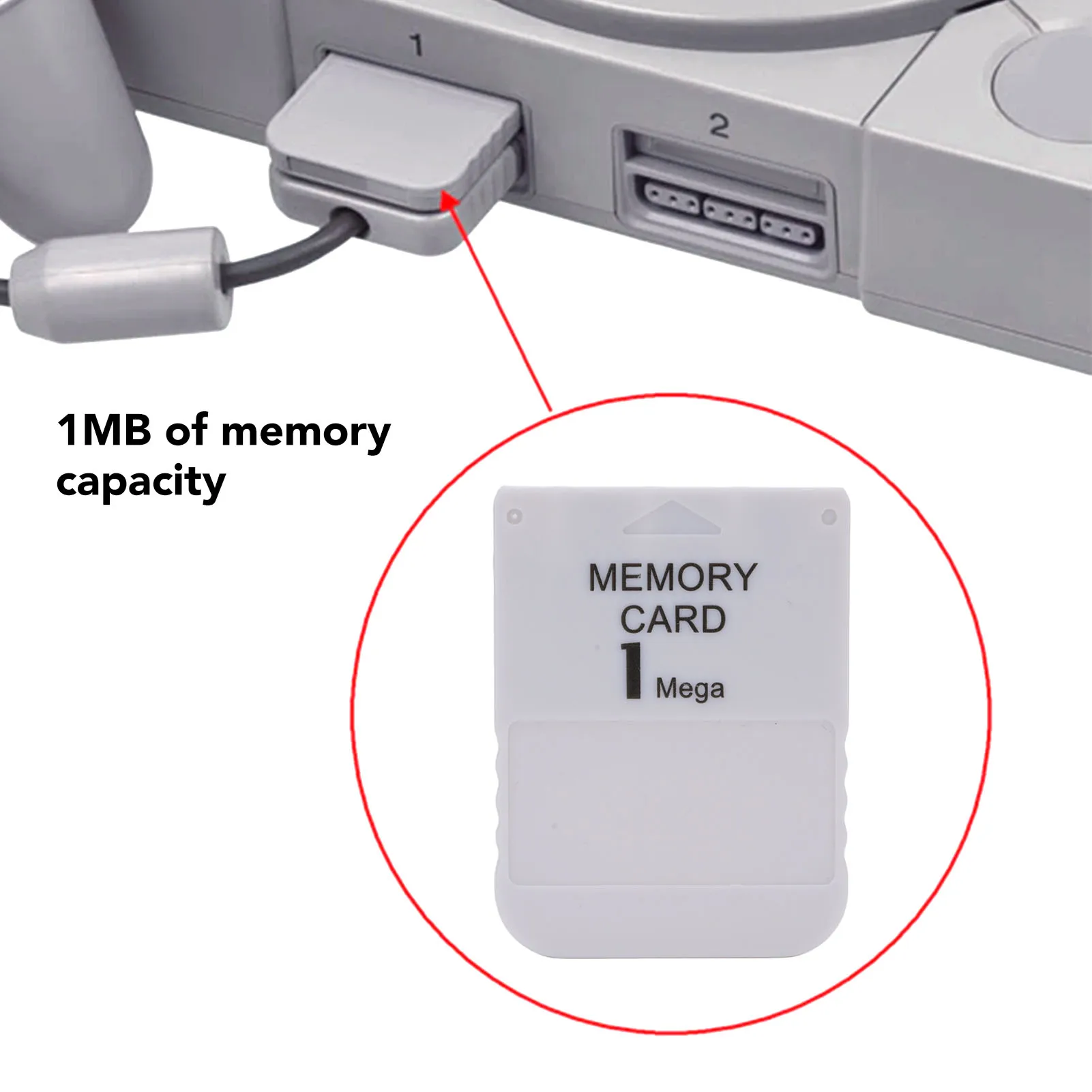 Video Game Console Memory Card Stable High Speed Compact Safe Game Console 1MB Memory Card ABS  Fit for Replacement