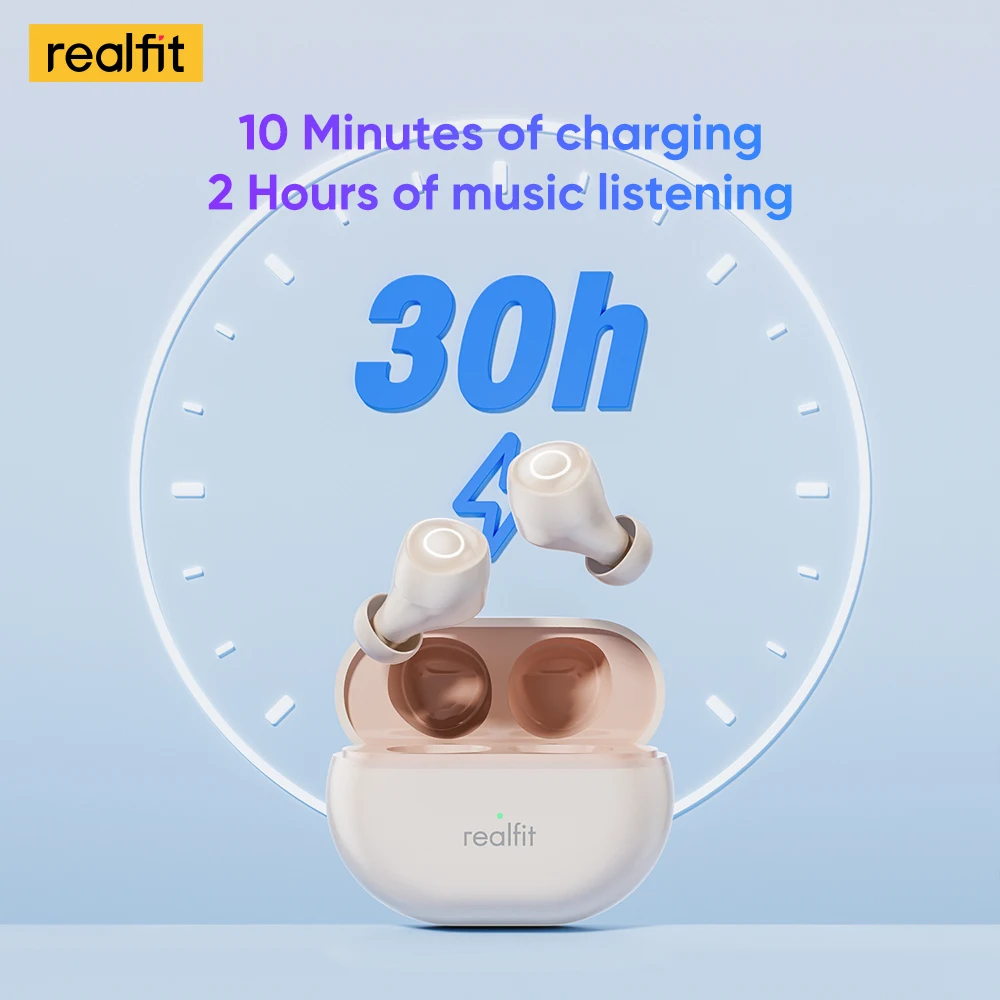 Realfit F4 Mini ANC Bluetooth Earphones 40dB Active Noice Cancellation HIFI Heavy Bass Wireless Earbuds for realme xiaomi bluetooth earbuds