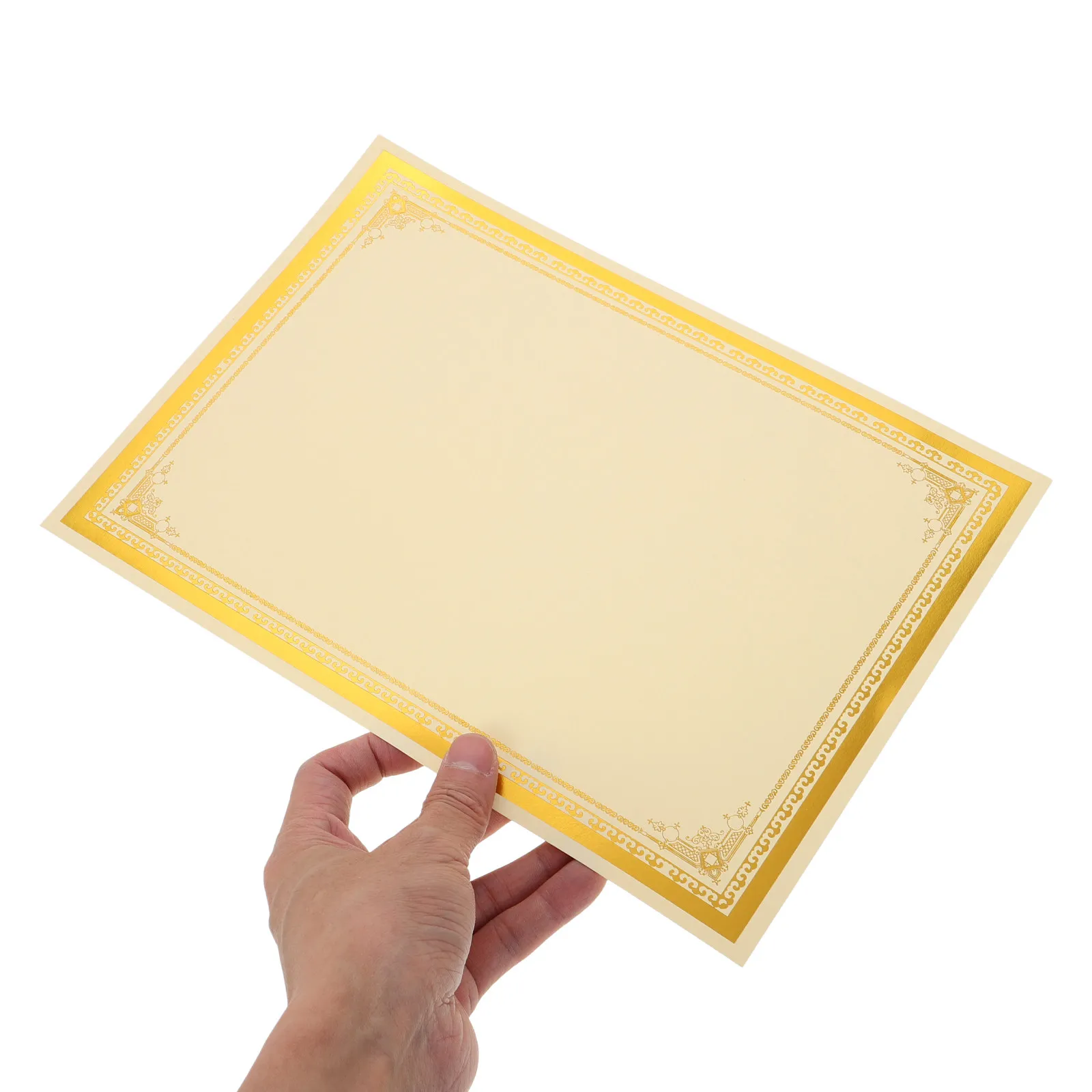30Pcs A4 인증서 용지 250G 금박 빈 디플로마 상장 용지 학교 사무실 졸업 수직 가로 인쇄 가능