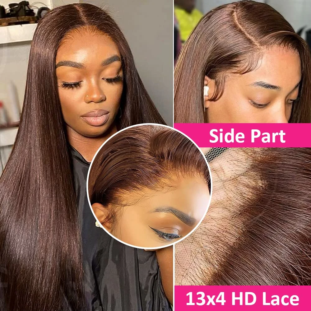 30 Inch Bone Straight 13x4 Synthetic Lace Front Wigs Pre Plucked Heat Resistant Fiber Free Parting Natural Hairline Glueless Wig 2