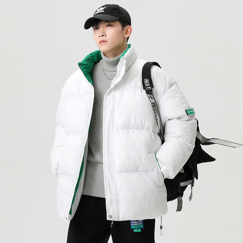 CAAYU 2022 Winter Down Jacket Men's Fashion Harajuku Oversized Body Warmer Coat Japanese Streetwear Windproof Outwear Coat Male