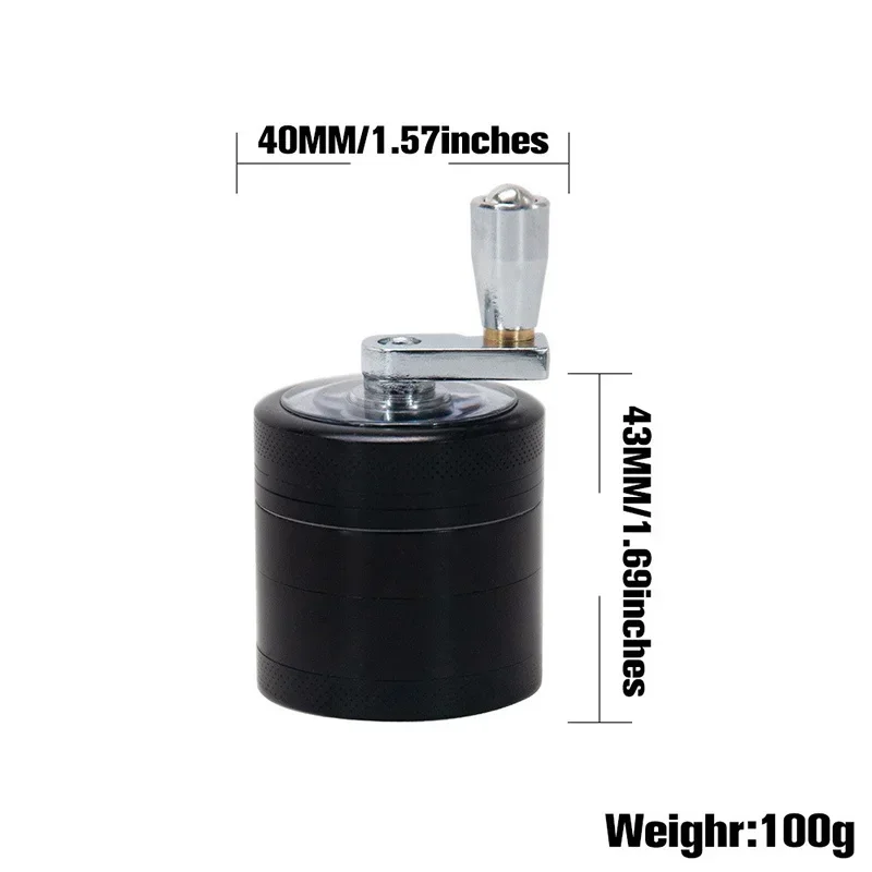 Zinc Alloy Tobacco Grinder Manual Mill Dry Herbal