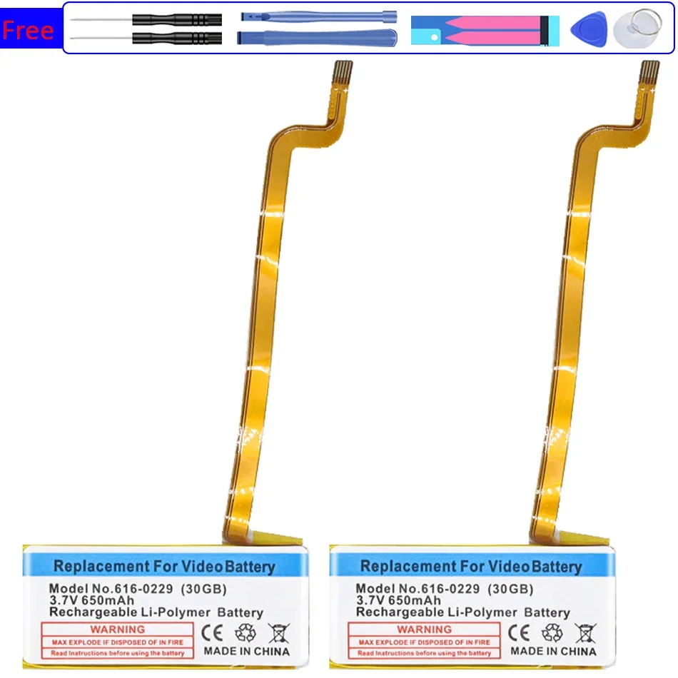 Batteria Mp3 616-0229 650Mah Per Apple Ipod Classic Gen 6Th 7Th 80Gb 120Gb Sottile 160Gb Per Ipod 5/5.5 Pod5/5.5 Gen 30 Gb