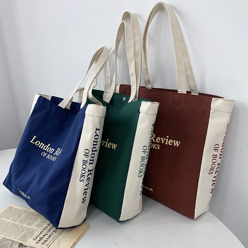 

Women Canvas Shoulder Bag London Review of Books Cotton Cloth Eco Large Tote Shopping Bag Student Handbag Book Bags