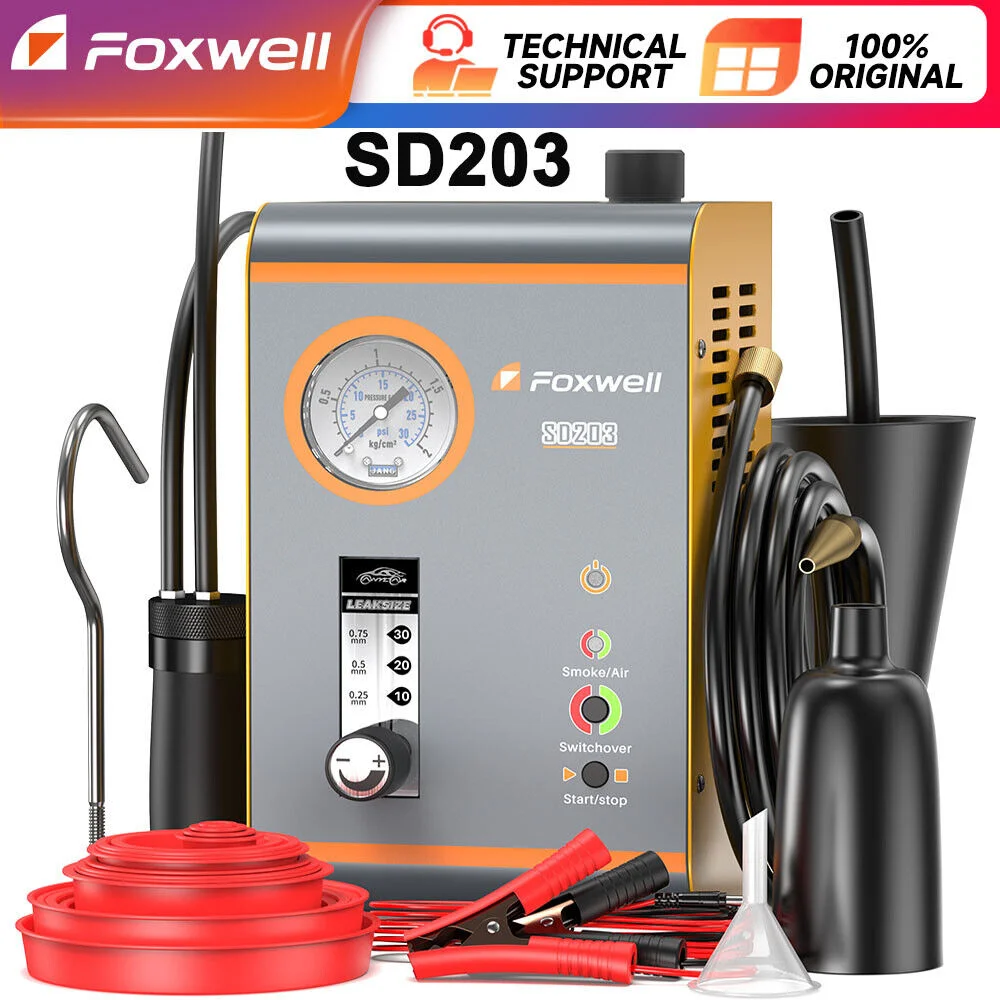 Foxwell Sd203 Rilevatore Di Perdite Per Auto Tester Per Perdite Sottovuoto Evap Rilevatore Di Perdite Di Fumo Per Auto Diagnostico