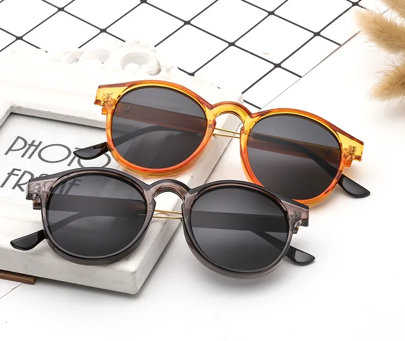 Sonnenbrille Retro runde weibliche männliche Marke Design transparente weibliche Sonnenbrille Männer und Frauen Sonnenbrille uv400 – Detail 1