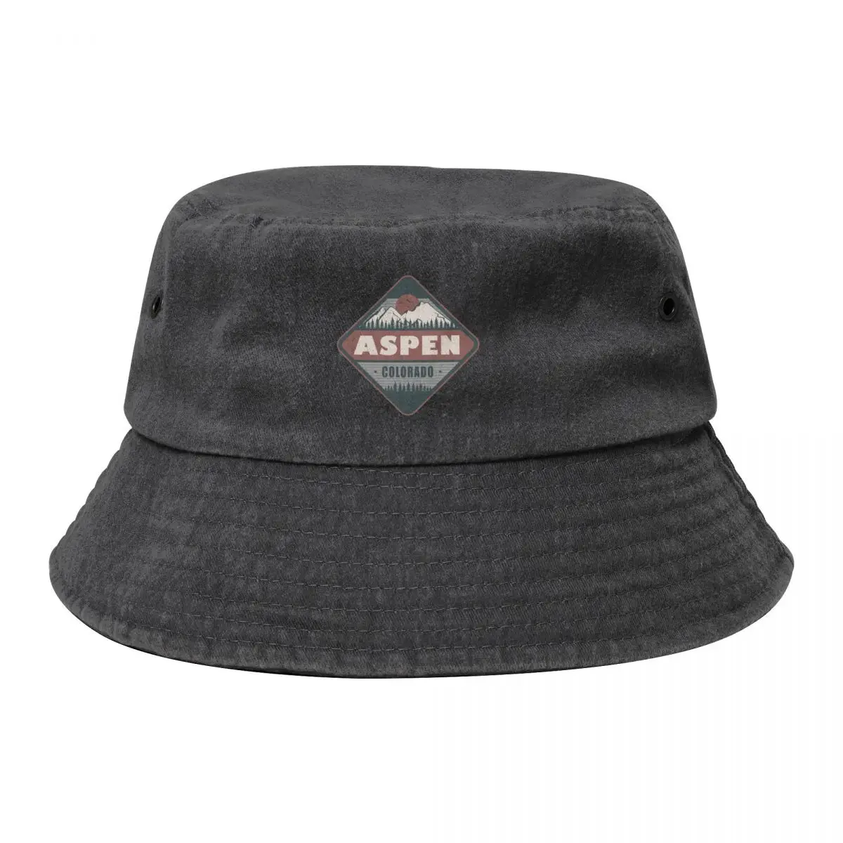 

Aspen Colorado Vintage Hiking Design Bucket Hat Ball Cap Sunscreen Hip Hop Designer Man Women's