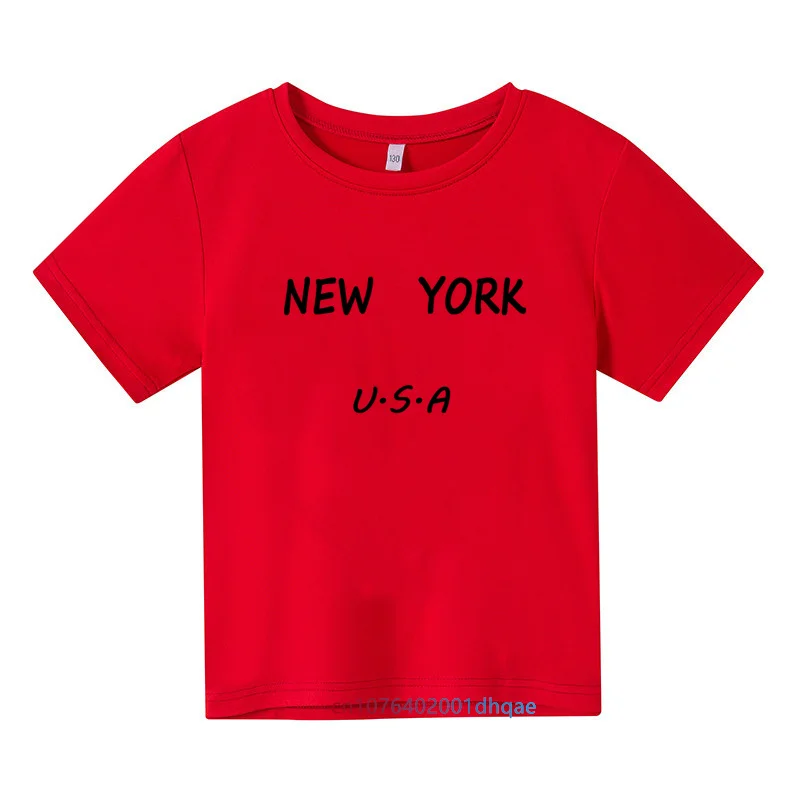 thumbnail image 1 of 2024 HOT New York Boys Tees Camiseta de verano para niños Camiseta de manga corta Ropa para niños Tops estampados para niñas Negro Blanco Gris Rojo Negro Amarillo, 1 of 5
