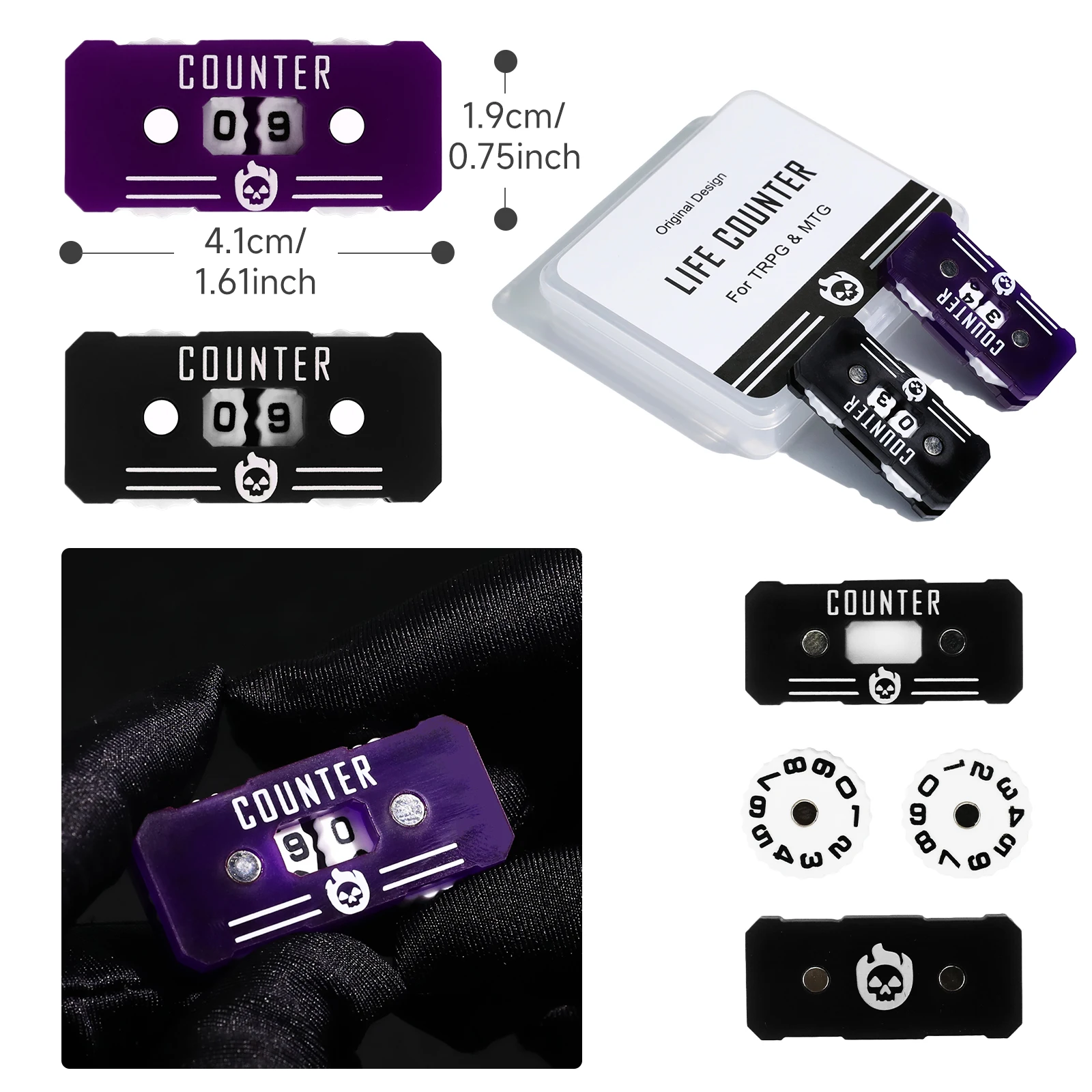 2個 MTG マジック ライフ カウンター ホイール ポイント トラッカー