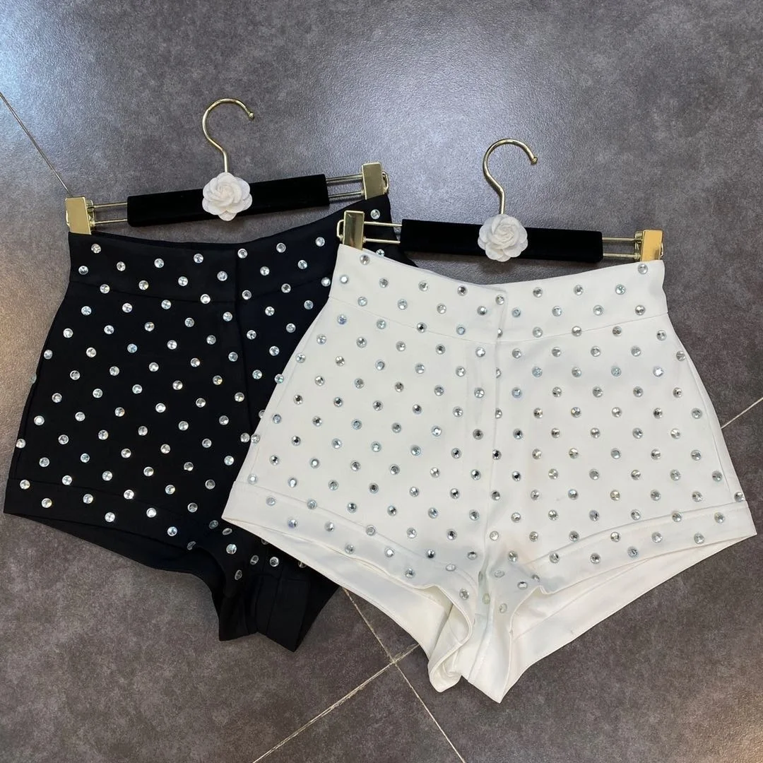 

Spring Summer 2023 Fashion High Waist Diamonds Shorts Women Streetwear New Arrivals