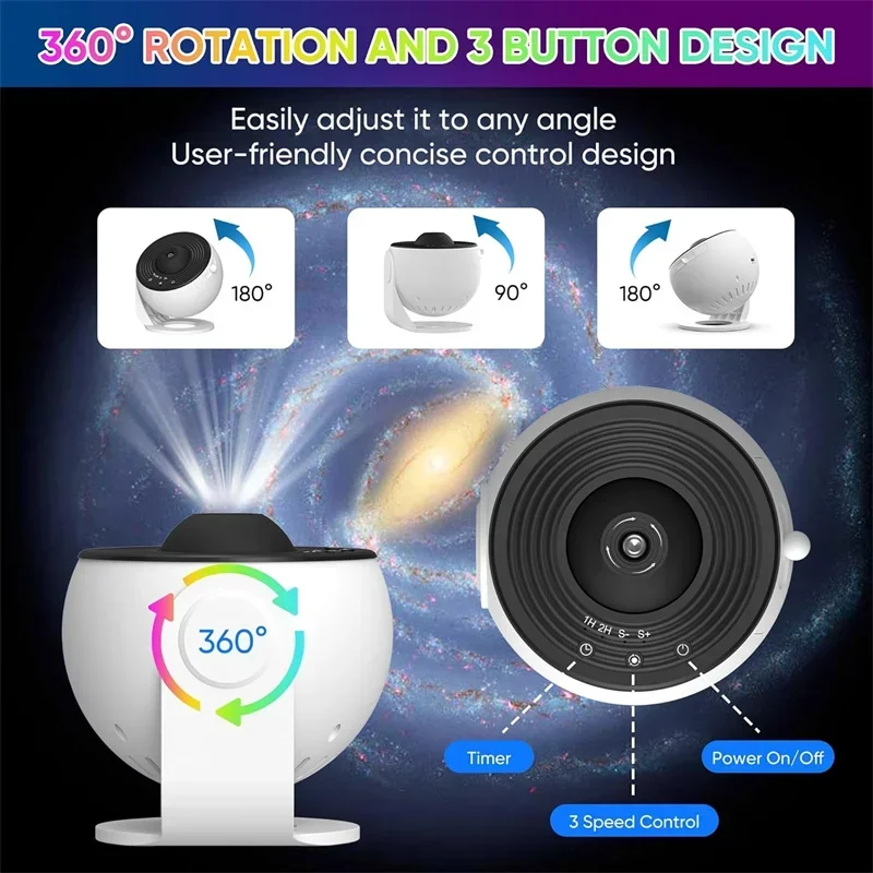 Galaxy Projector, 13 in 1 Star Projector Galaxy Light,, LED Space Galaxy,Ceiling Night Light Milky Way Mood Lighting with Timer