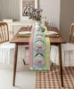 Easter Bunny Eggs Wood Grain Linen Table Runners Dresser Scarves Table Decor Farmhouse Dining Table Runners Party Decorations 3