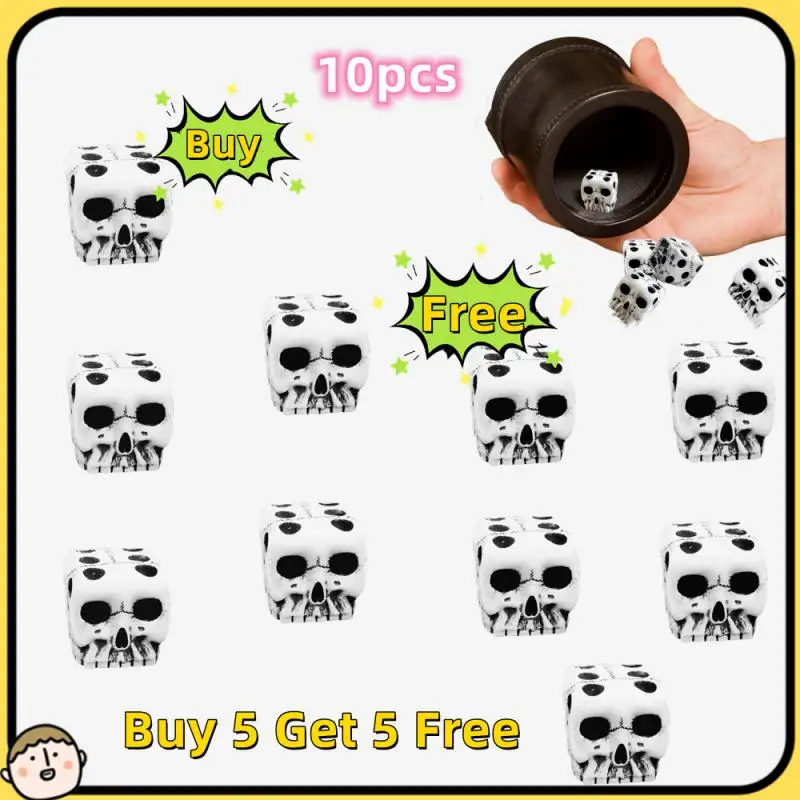 

Skull Dice 6-Sided Bone Unique Gift Gamer Great For Role Playing Board Game For Halloween Carnival Resin White Skull Dice Game