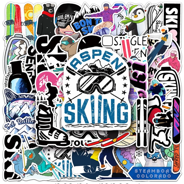 10/30/50PCS Cool Ski Brand Logo Stickers DIY Bike Travel Luggage Guitar  Laptop Waterproof Graffiti