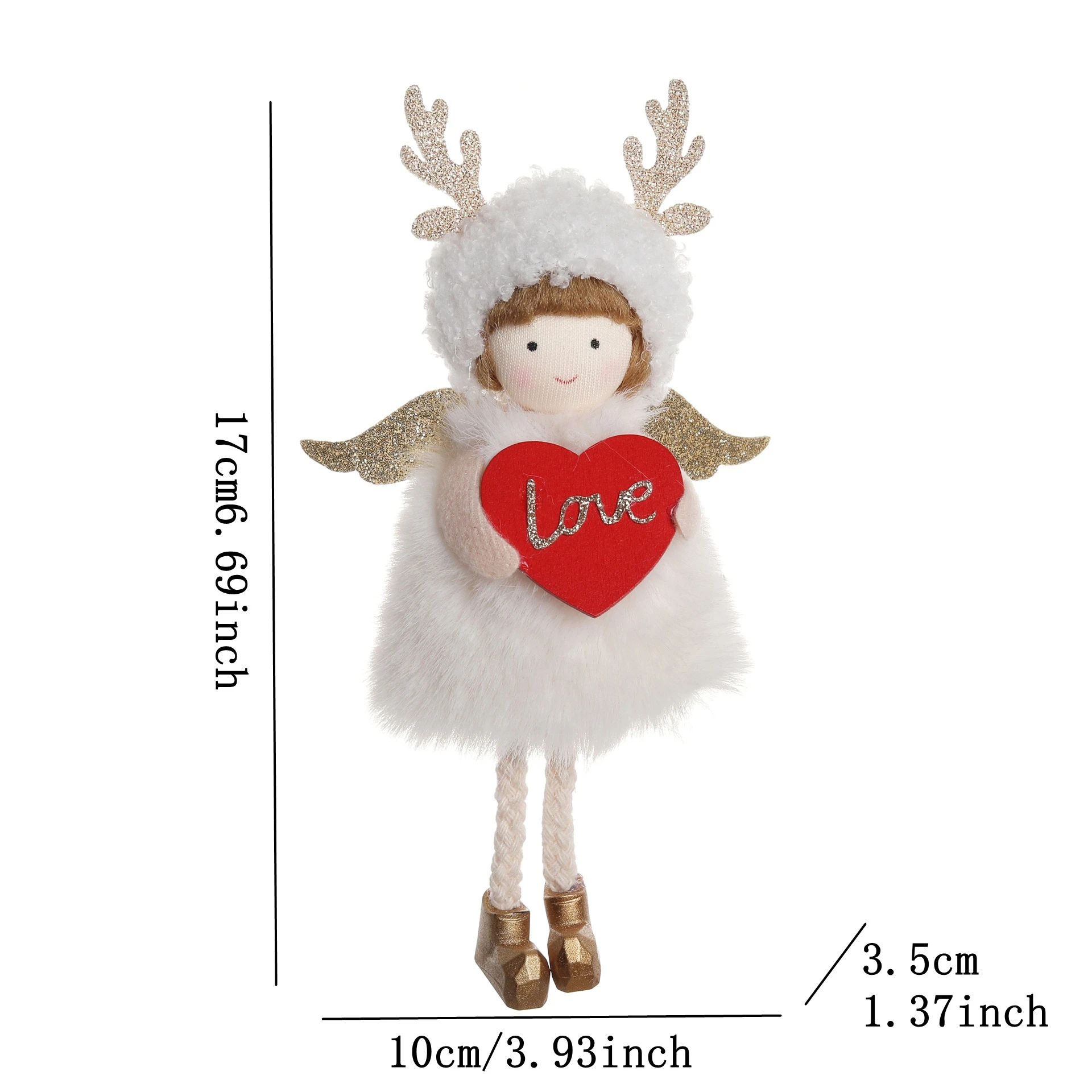 thumbnail image 1 of Christmas Decorations Angel Doll Pendant Tree Ornaments Plush Angel Crafts Elves Decorations for Wall Hanging Home Holiday Party, 1 of 5