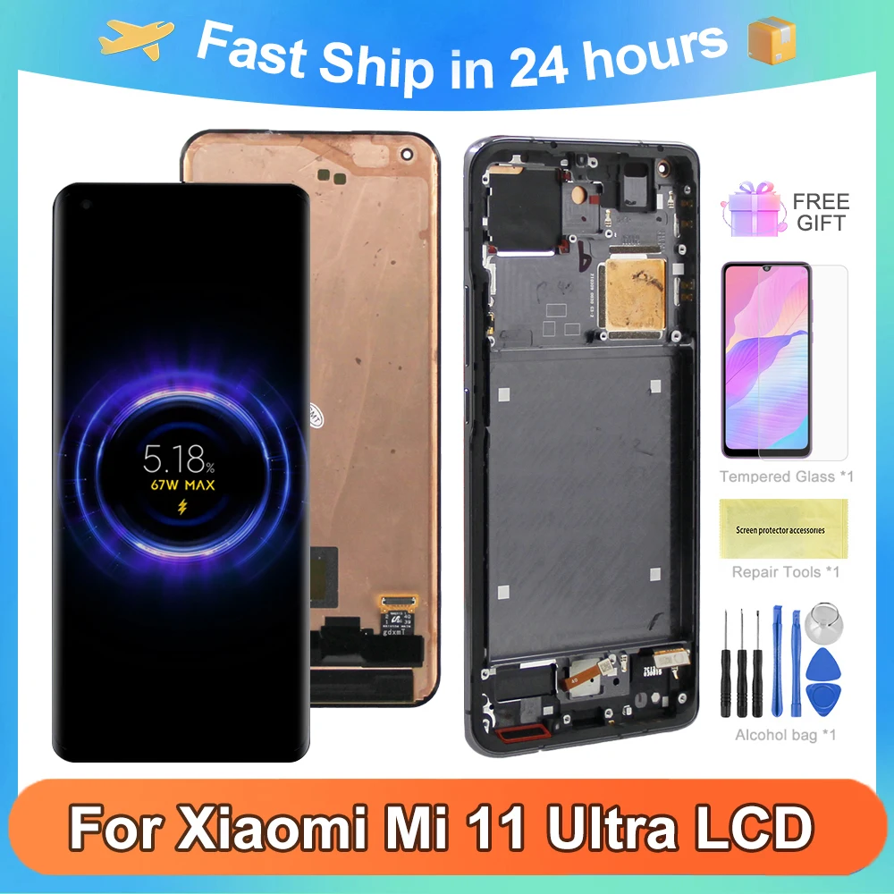 ЖК-дисплей с сенсорным экраном и дигитайзером в сборе для Xiaomi Mi 11 Ultra 6,81 'mi11 Ultra M2102K1G M2102K1C