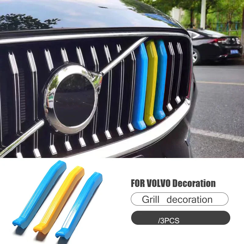 Für Volvo XC90 XC60 S90 V90 S60 V60 XC40 Front Grille Net Dekoration Streifen Netzwerk Geändert Aufkleber Center Grille Abdeckung Trim