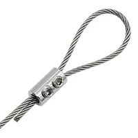 6Pcs Adjustable Telescopic Fix Clip Hardware Fastening Accessories Steel Wire Rope Buckle Clamp Double Hole Thread Locker 4
