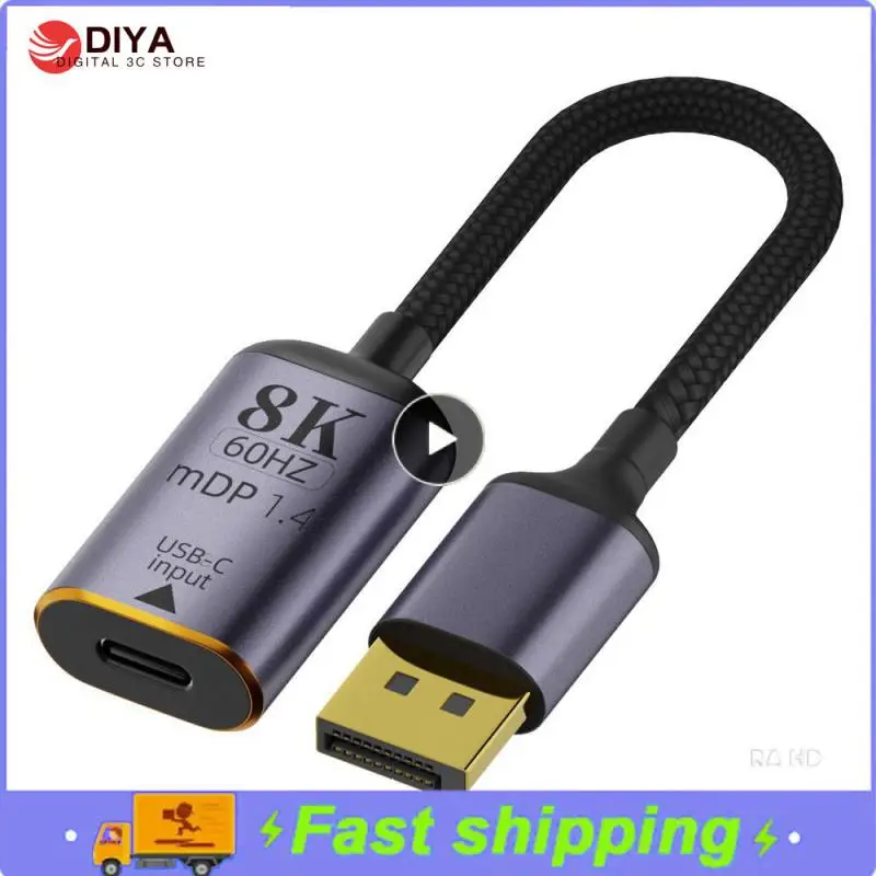 노트북 TV용 프리미엄 HDMI 호환 USB-C 비디오 어댑터, C타입 DP/미니 DP 변환기, 수-암, 8K 60Hz