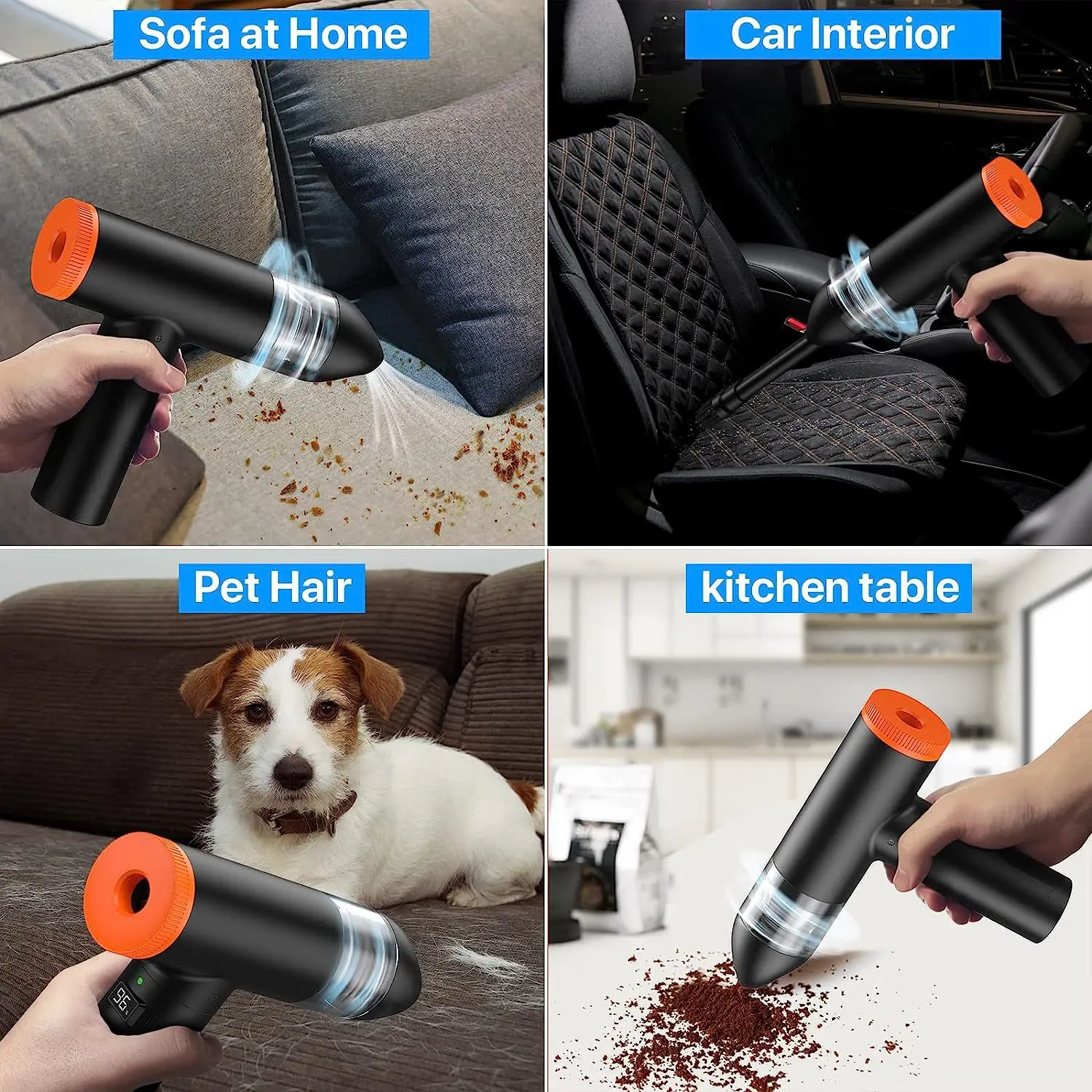 Portátil sem Escova de ar Comprimido Espanador em Air Blower Aspirador Ventilador sem Fio para Teclado Mesa do Computador - Imagem 6